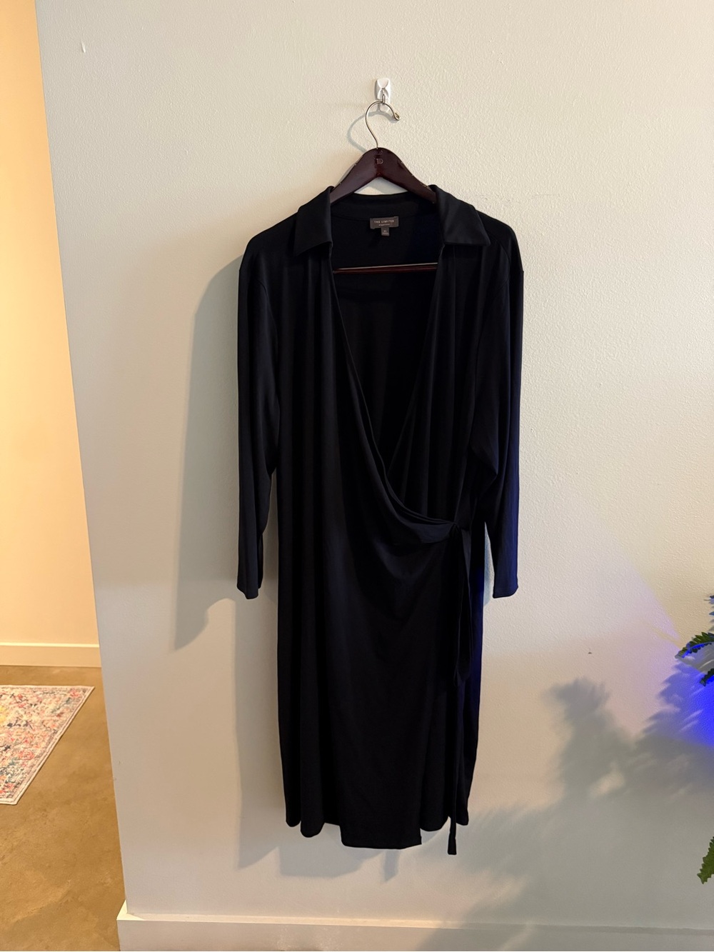 The Limited Black Long-Sleeve Wrap Dress